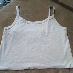 Creame color crop tank top